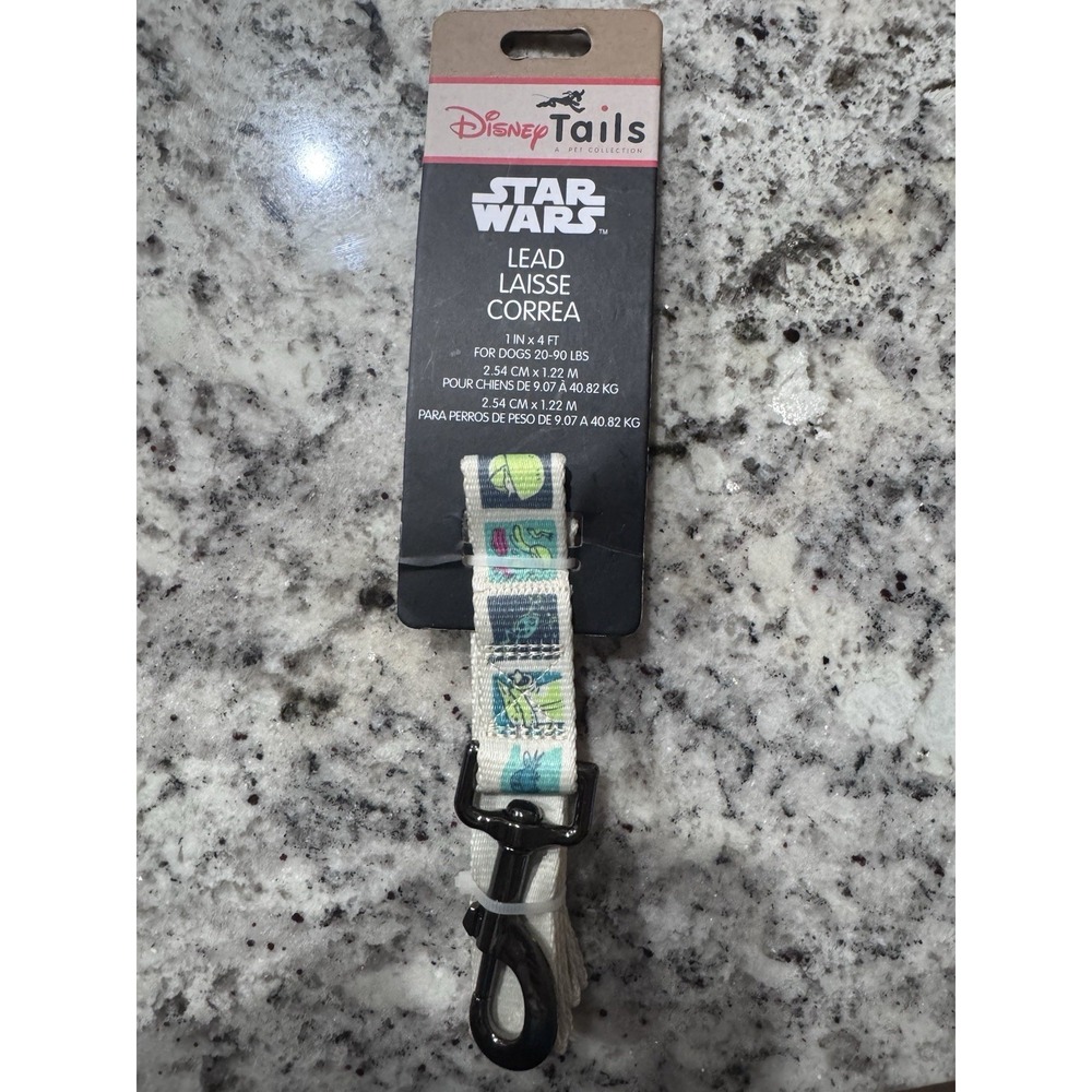 DISNEY TAILS  STAR WARS The‎ Mandalorian GROGU Dog LEAD-LEASH 1 in x 4 ft NWT